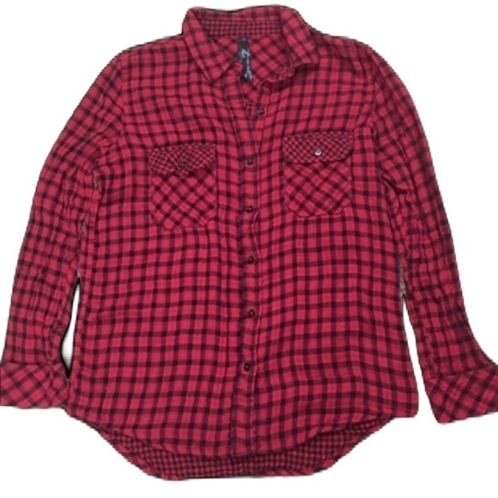 Button Down Red and Black Flannel